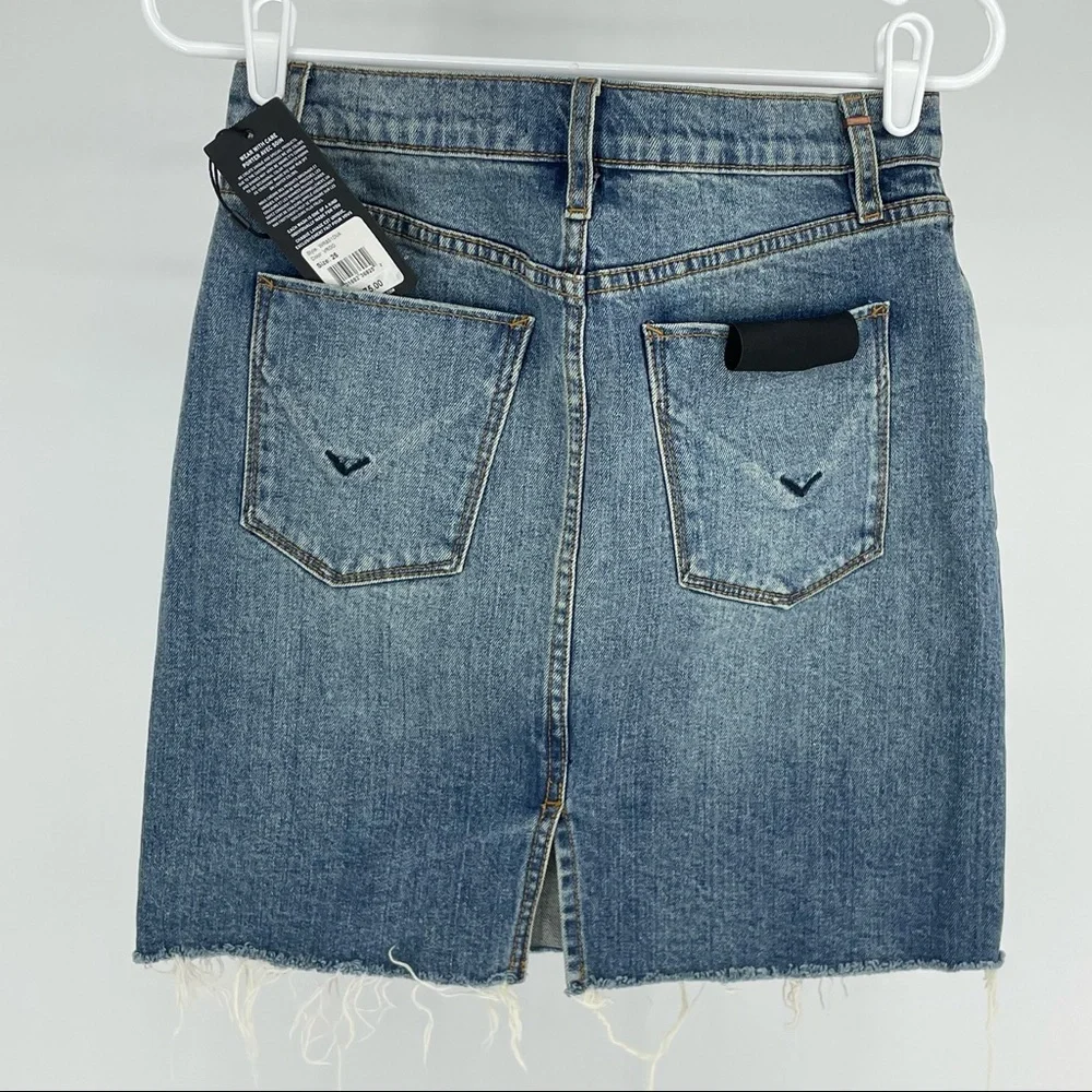 Hudson Jeans Light Blue Distressed Denim Mini Skirt